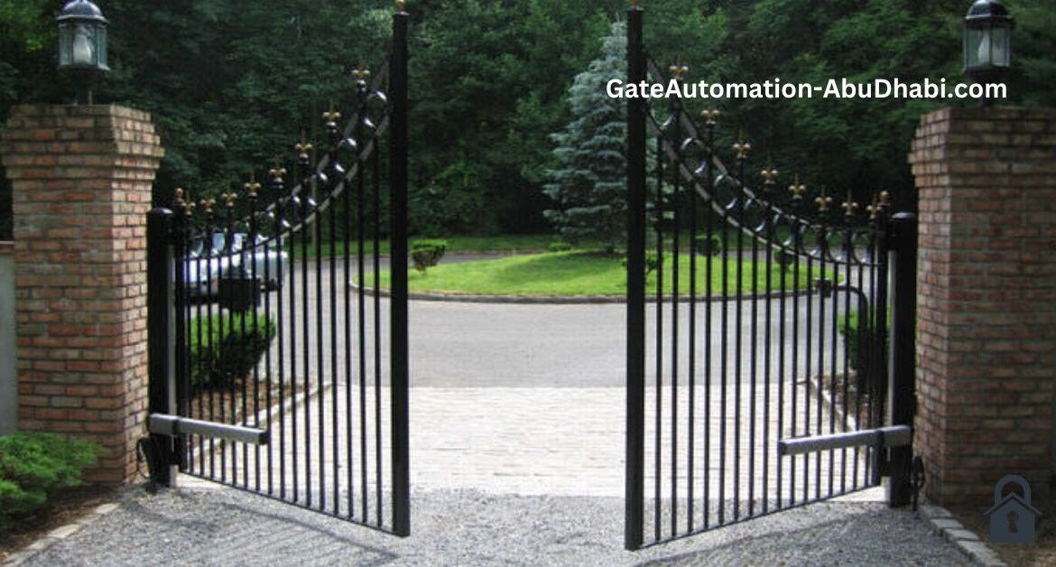 Swing Gate with Automation having verticle bars