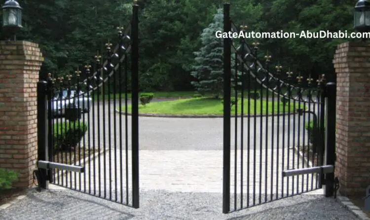 Swing Gate with Automation having verticle bars