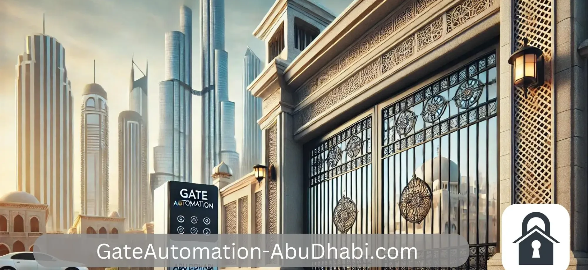 automatic sliding gate opener in a modern Abu Dhabi