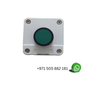Gate Motor Push Button with green cap and square in shape