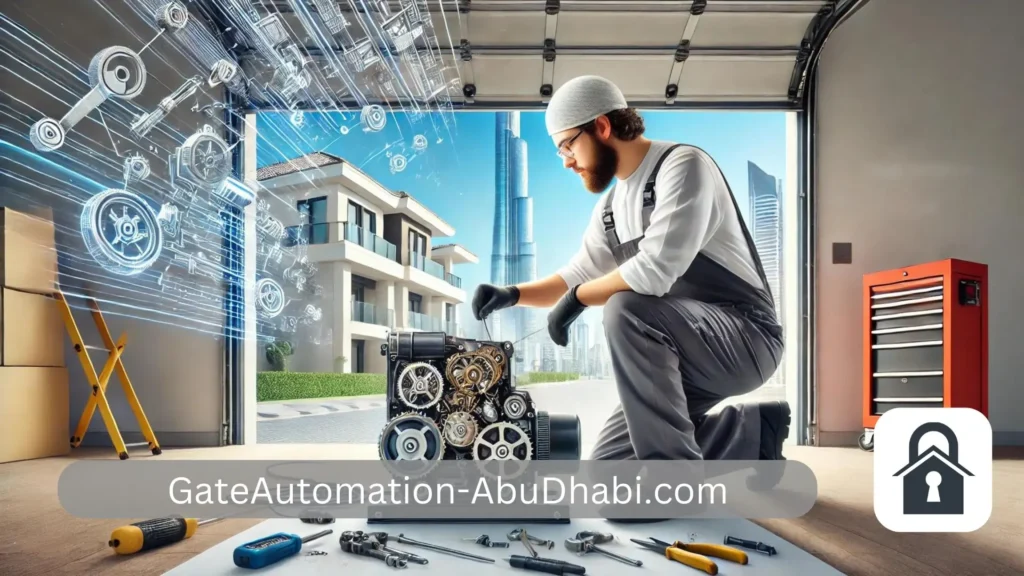 Garage Motor Repair in Abu Dhabi 2 17. Garage door motor repairing mechanism in Abu Dhabi. T