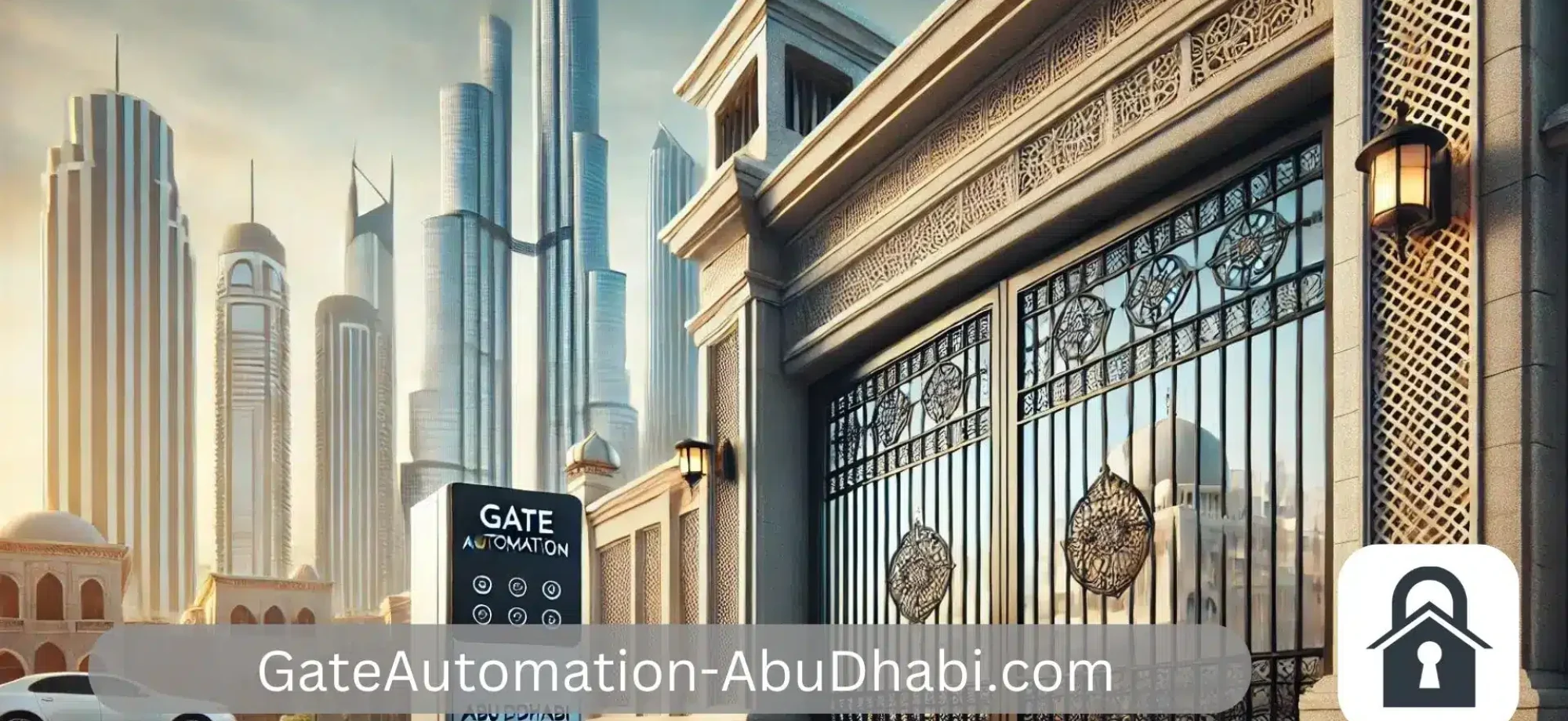 Smart Sliding Gate Opener - Abu Dhabi 1 automatic sliding gate opener in a modern Abu Dhabi